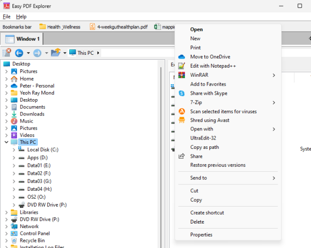 Using the bookmarks bar in Easy PDF Explorer | Yohz Software ...