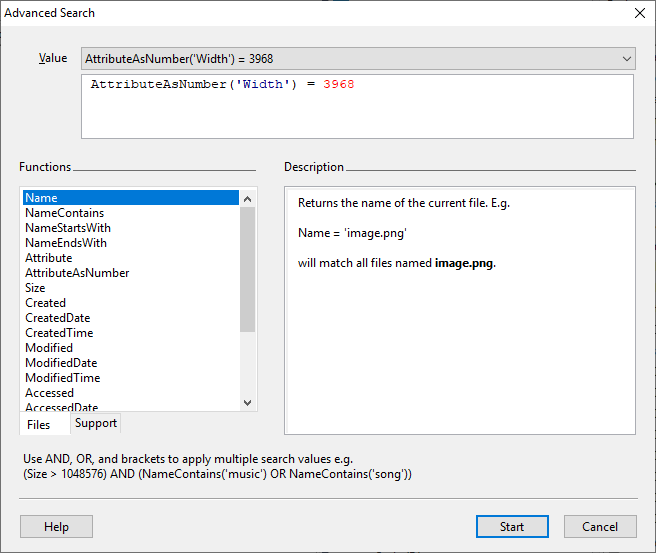 Advanced file search