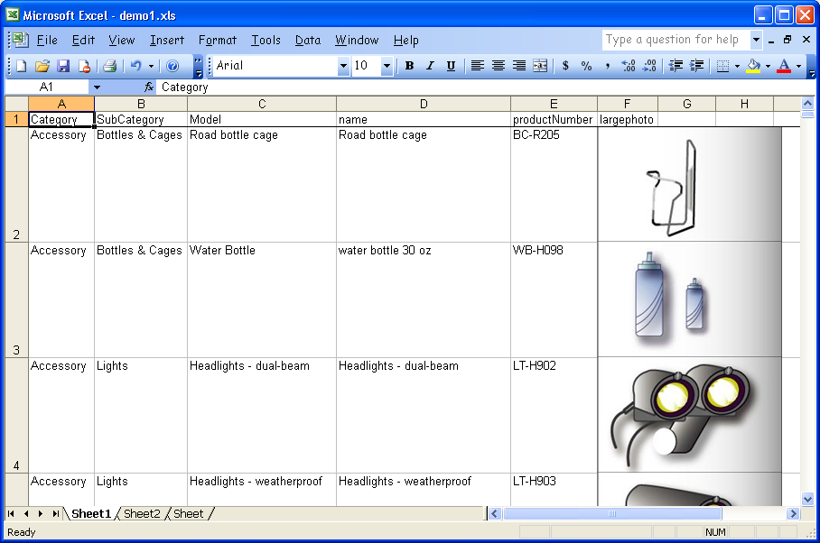 SQL Spreadsheets online help - Image and file options