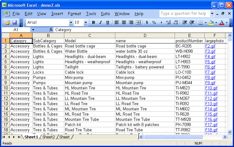 SQL Spreadsheets online help - Image and file options