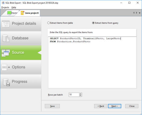SQL Blob Export - Product Details