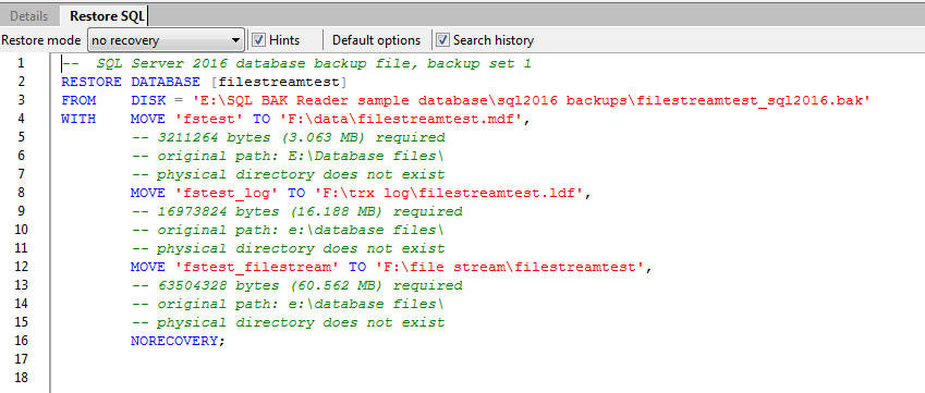 SQL BAK Explorer - Product Details